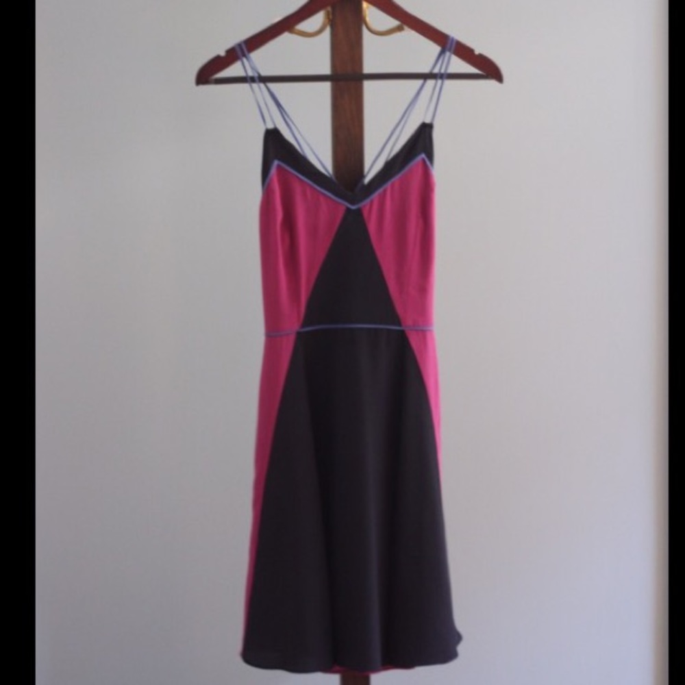 Greylin Magenta & Dark Navy Dress EUC
