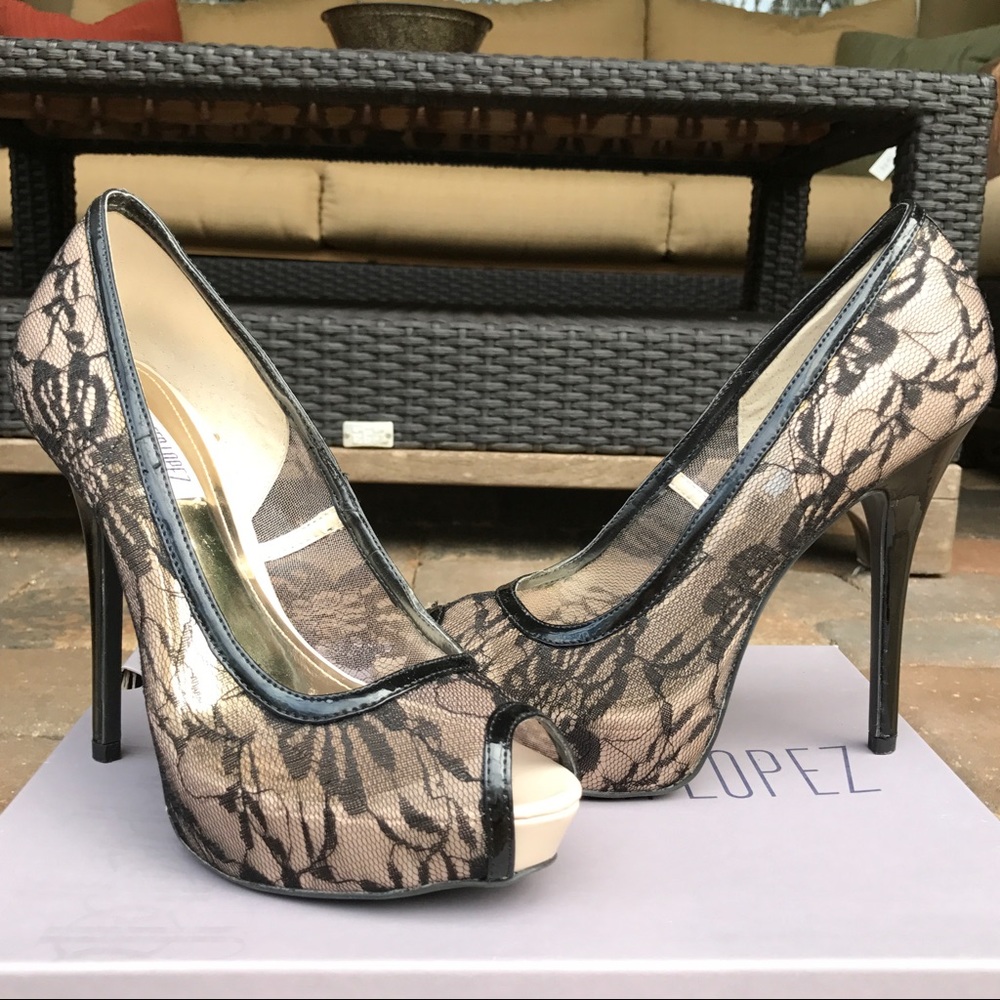 Jennifer Lopez Lace Peep Toe Pump