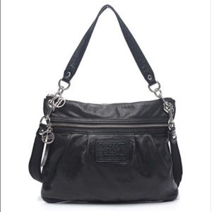 Coach Poppy Black Leather Crossbody Bag