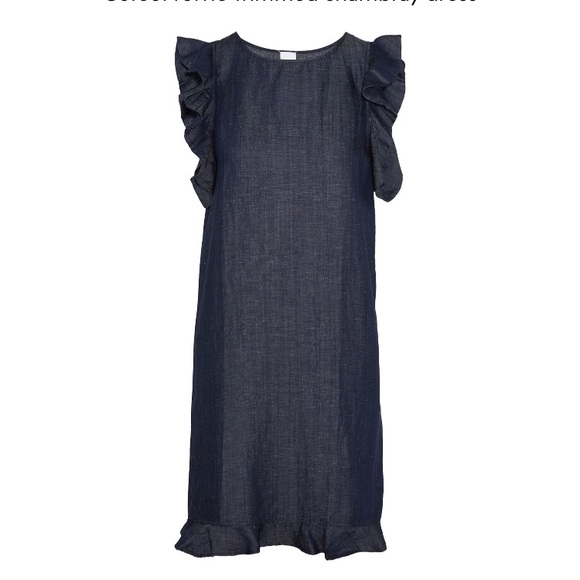 Iris and Ink cutout chambray ruffle dress - Picture 2 of 4