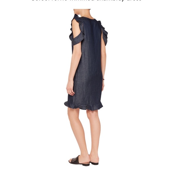 Iris and Ink cutout chambray ruffle dress - Picture 3 of 4