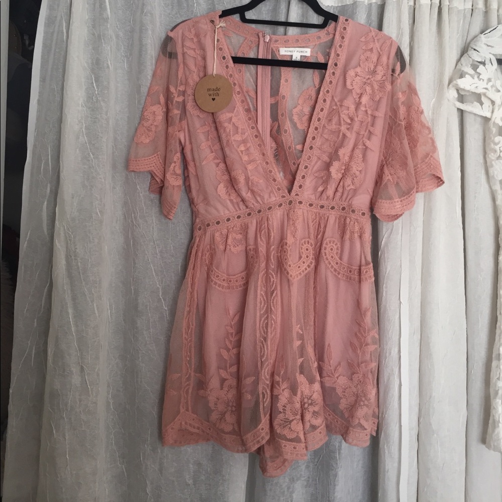 Honey Punch lace romper