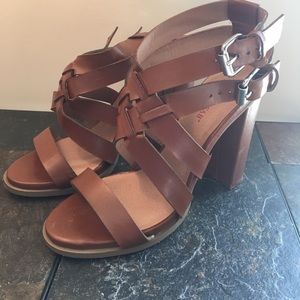 Just Fab brown strappy heels