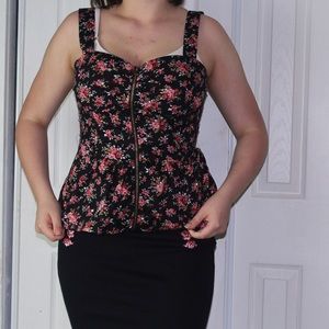 Never worn zip up bustier.