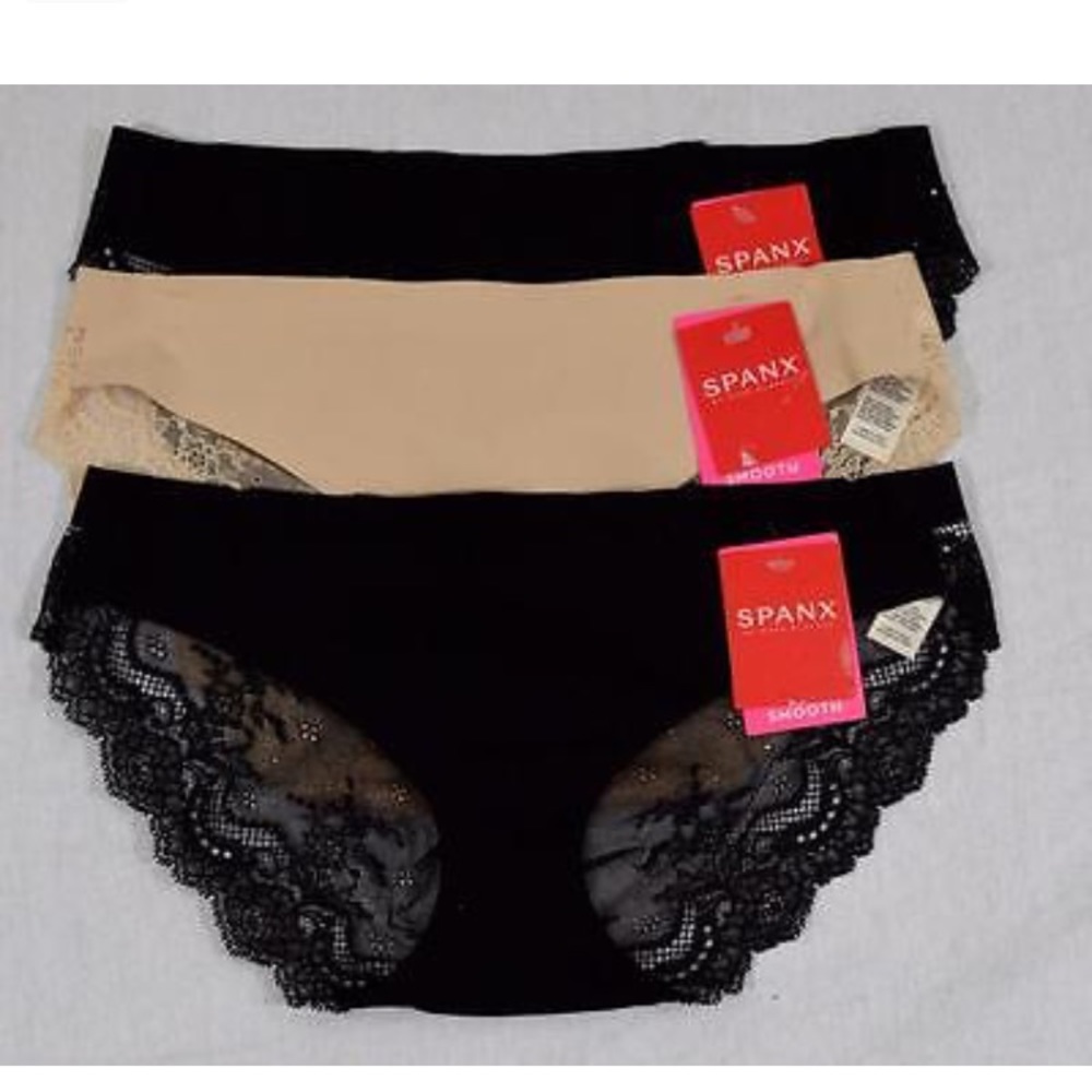 3 pairs  of Spanx Undie-Tectable Lace Bikini M