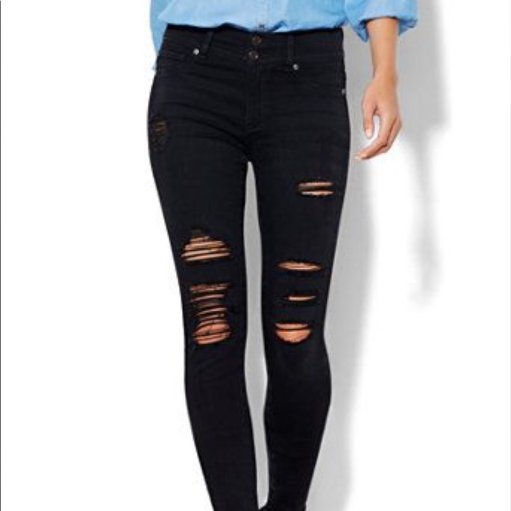 Black ripped jeans