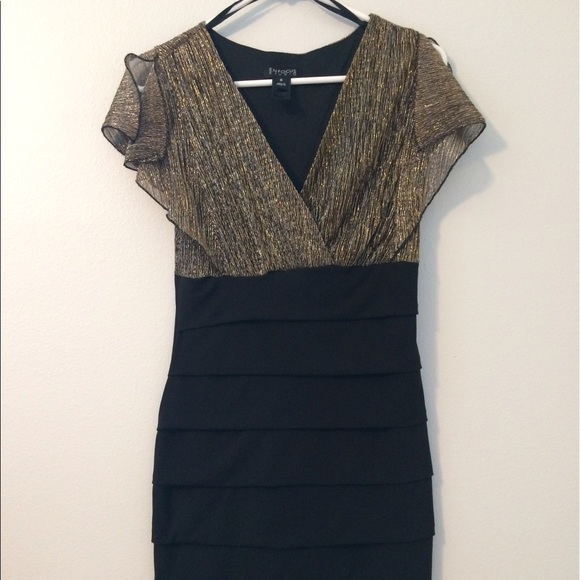 Enfocus Studios Dresses & Skirts - Gold & Black Bodycon Dress