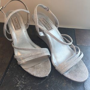 Strappy Silver Wedges