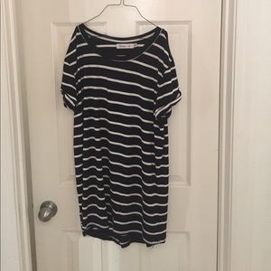 Black and White Striped Tunic Shirt
