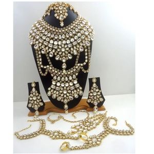 TRADITIONAL NECKLACE BRIDAL JEWELRY SET 9 PCS