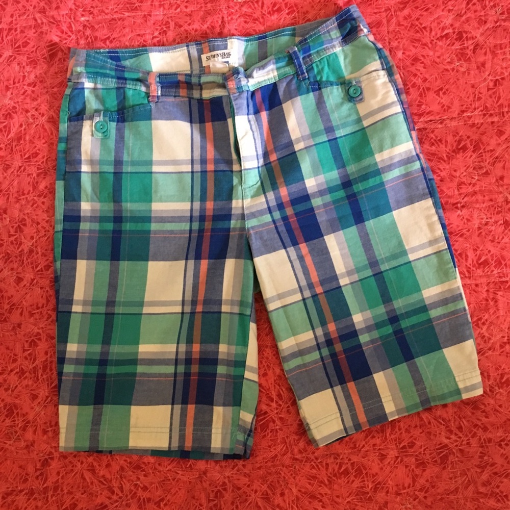 St. John's Bay plaid Bermuda shorts!