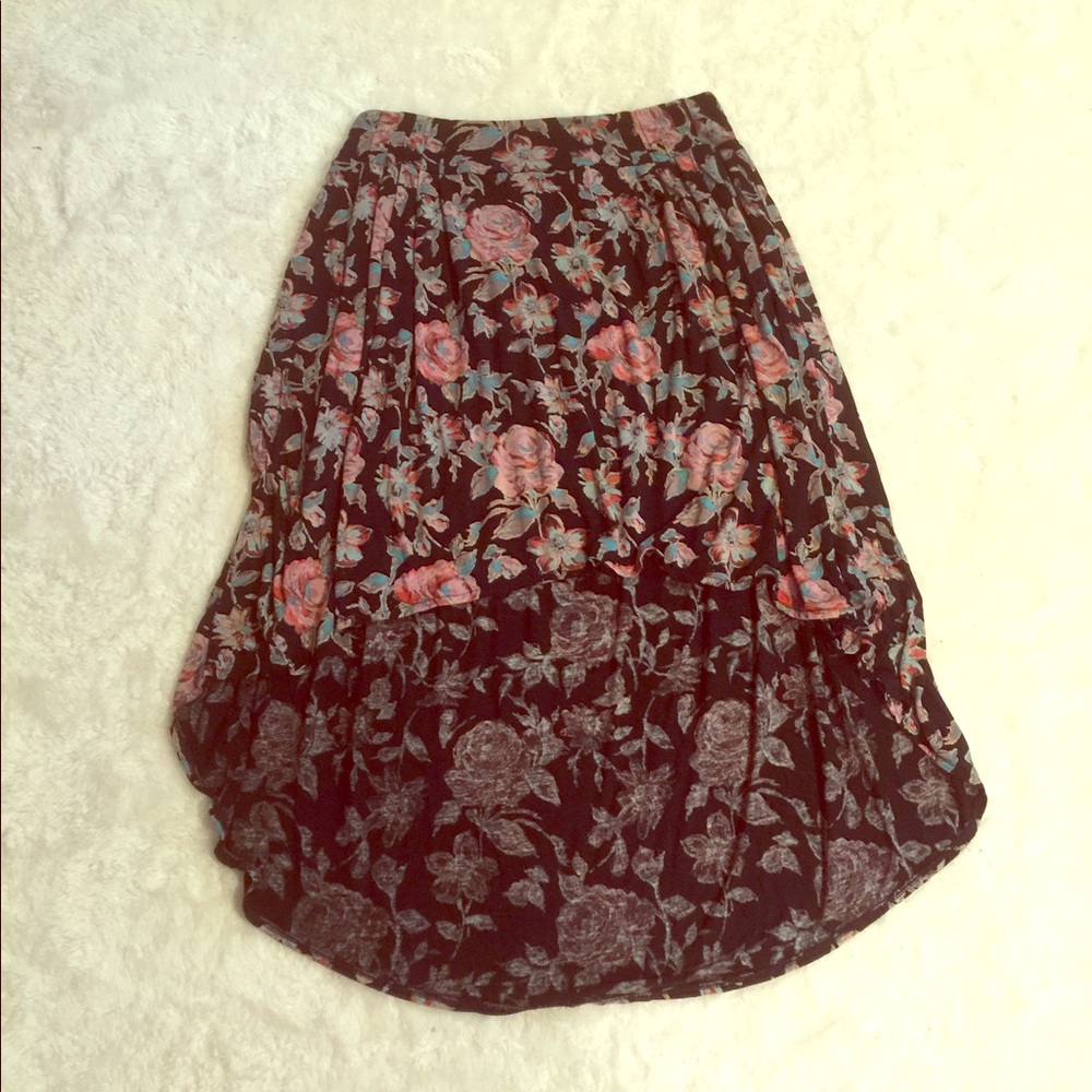 Floral high-low Urban Outfitters skirt