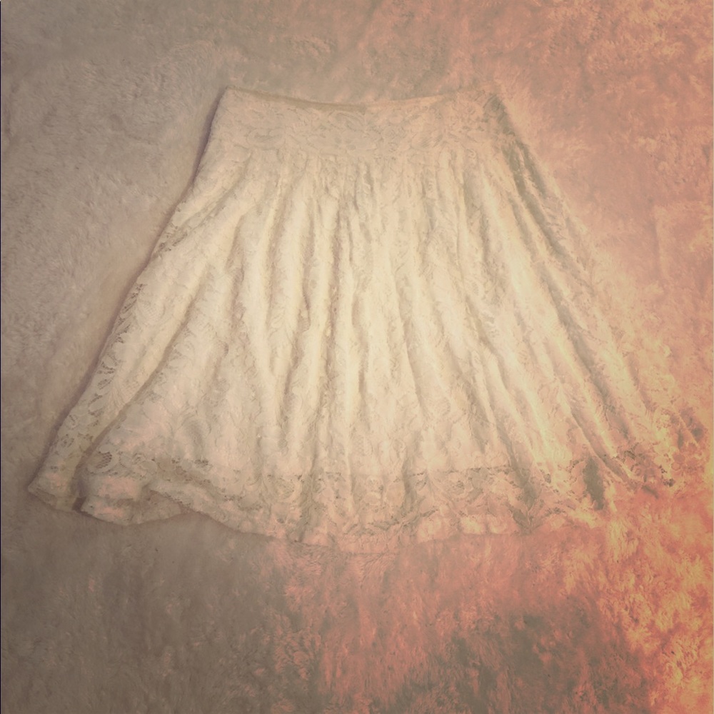 White lace skater skirt