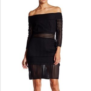 Black Off the Shoulder Midi Dress - Never Worn!