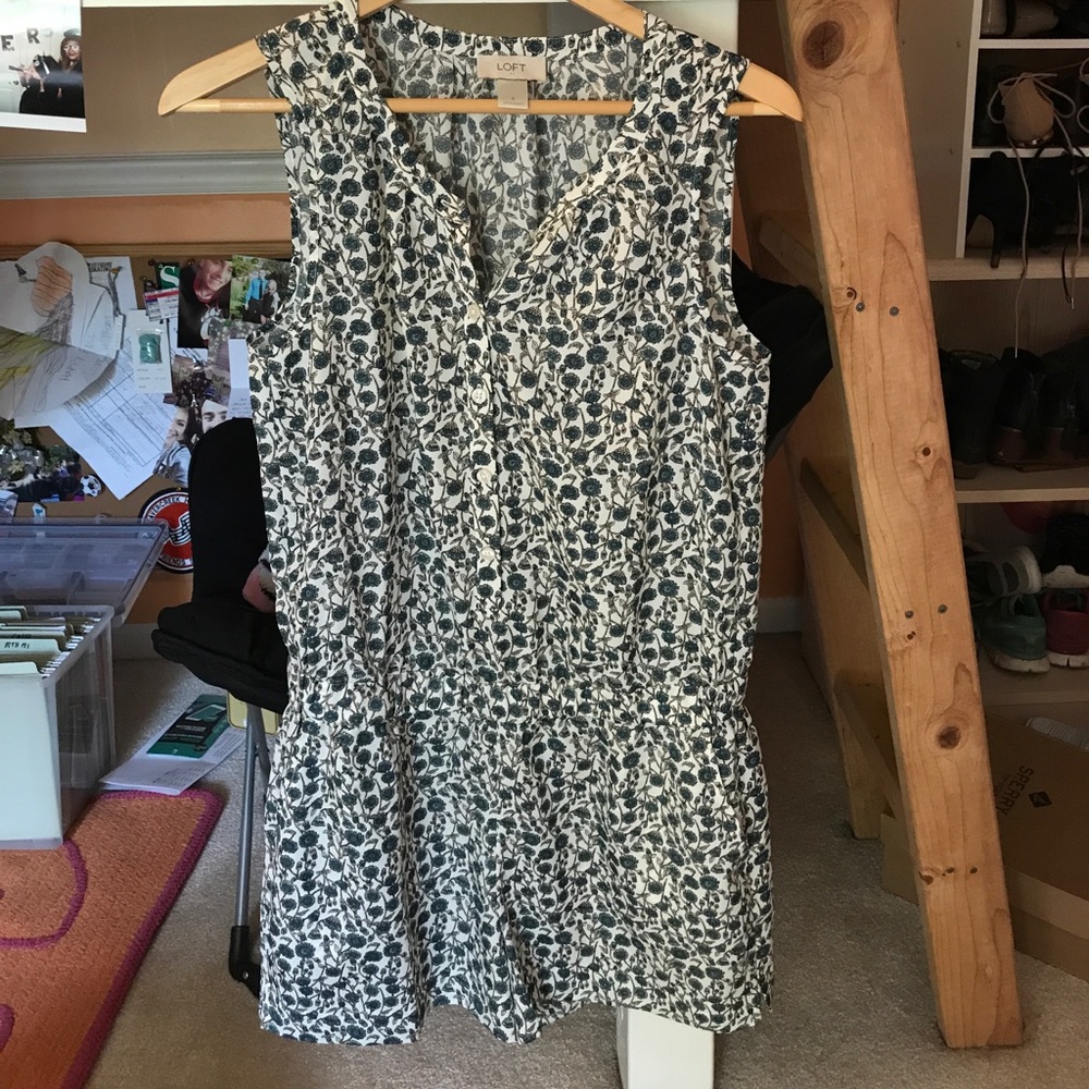 Loft blue floral romper