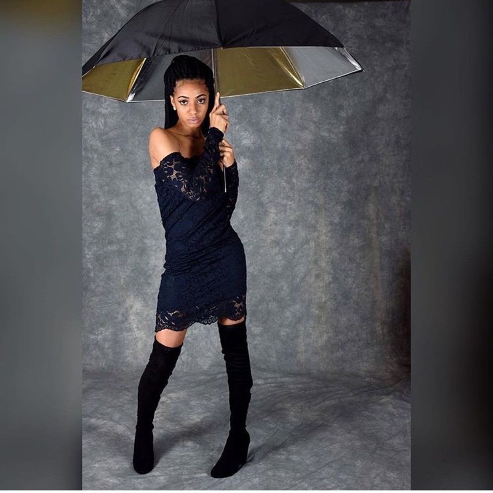 Navy blue lace dress
