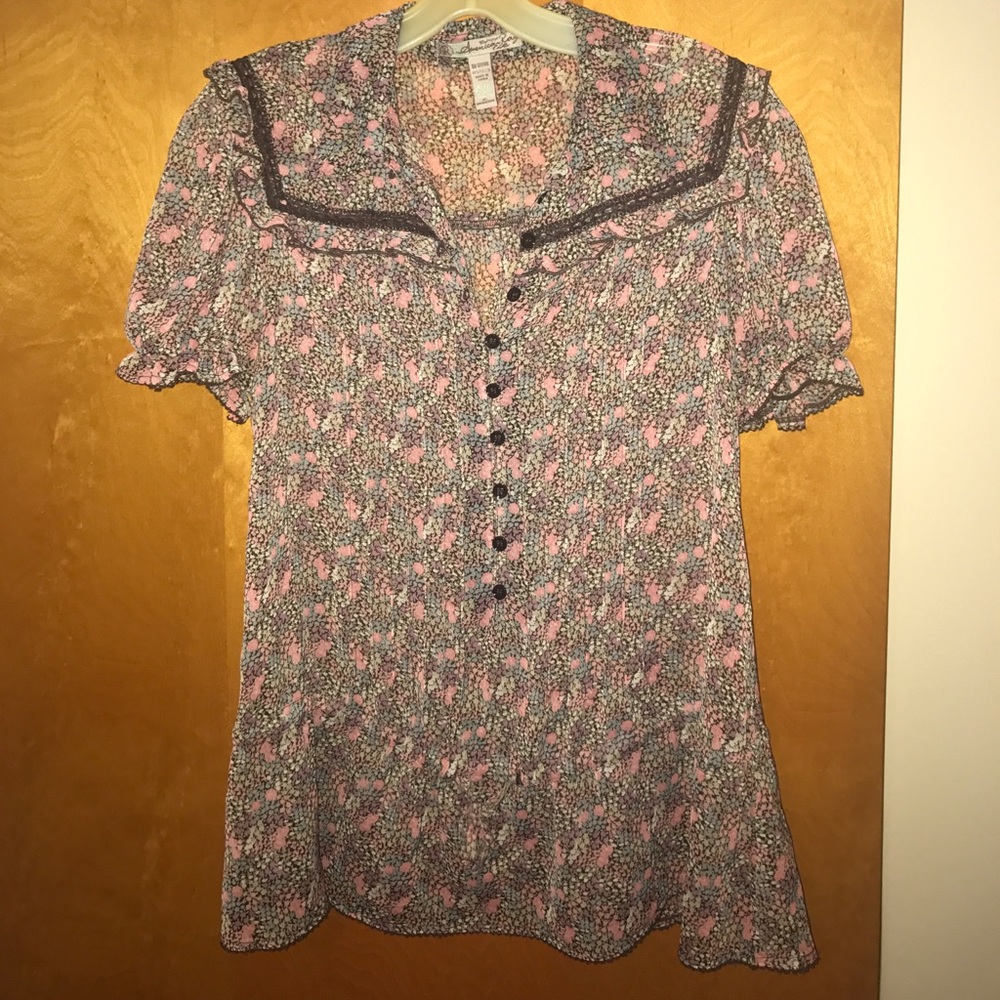 American Rag blouse with lace detail