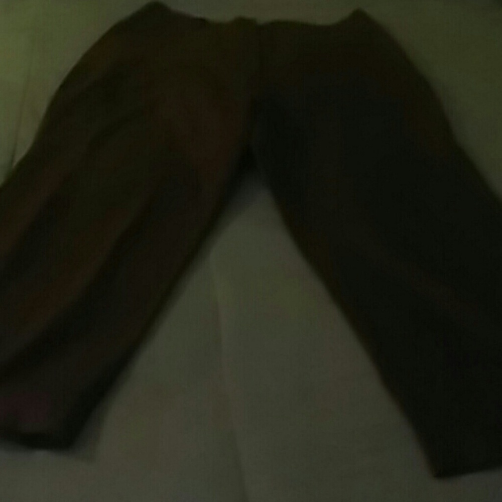 Crop brown linen dress pants
