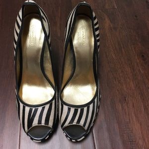 Coach Zebra platform heels size 9