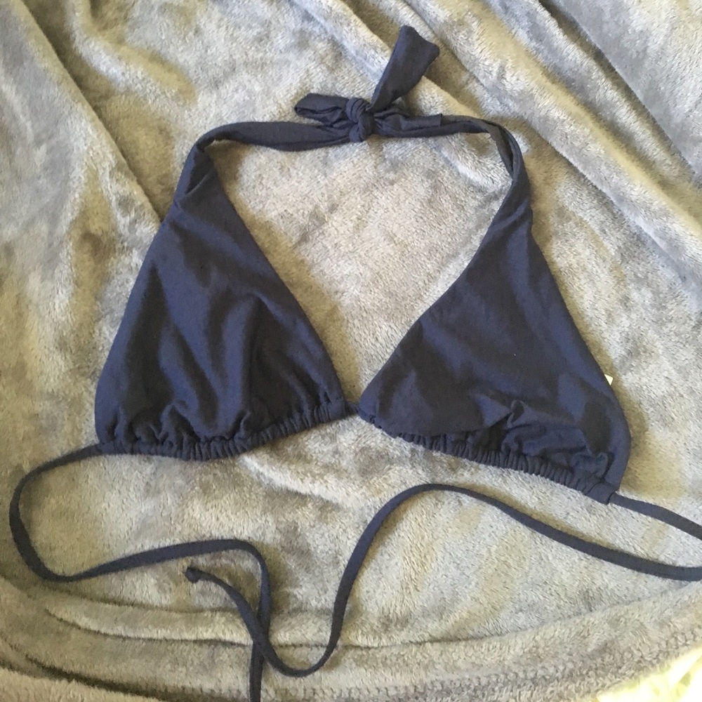 J crew dark blue triangle bikini top