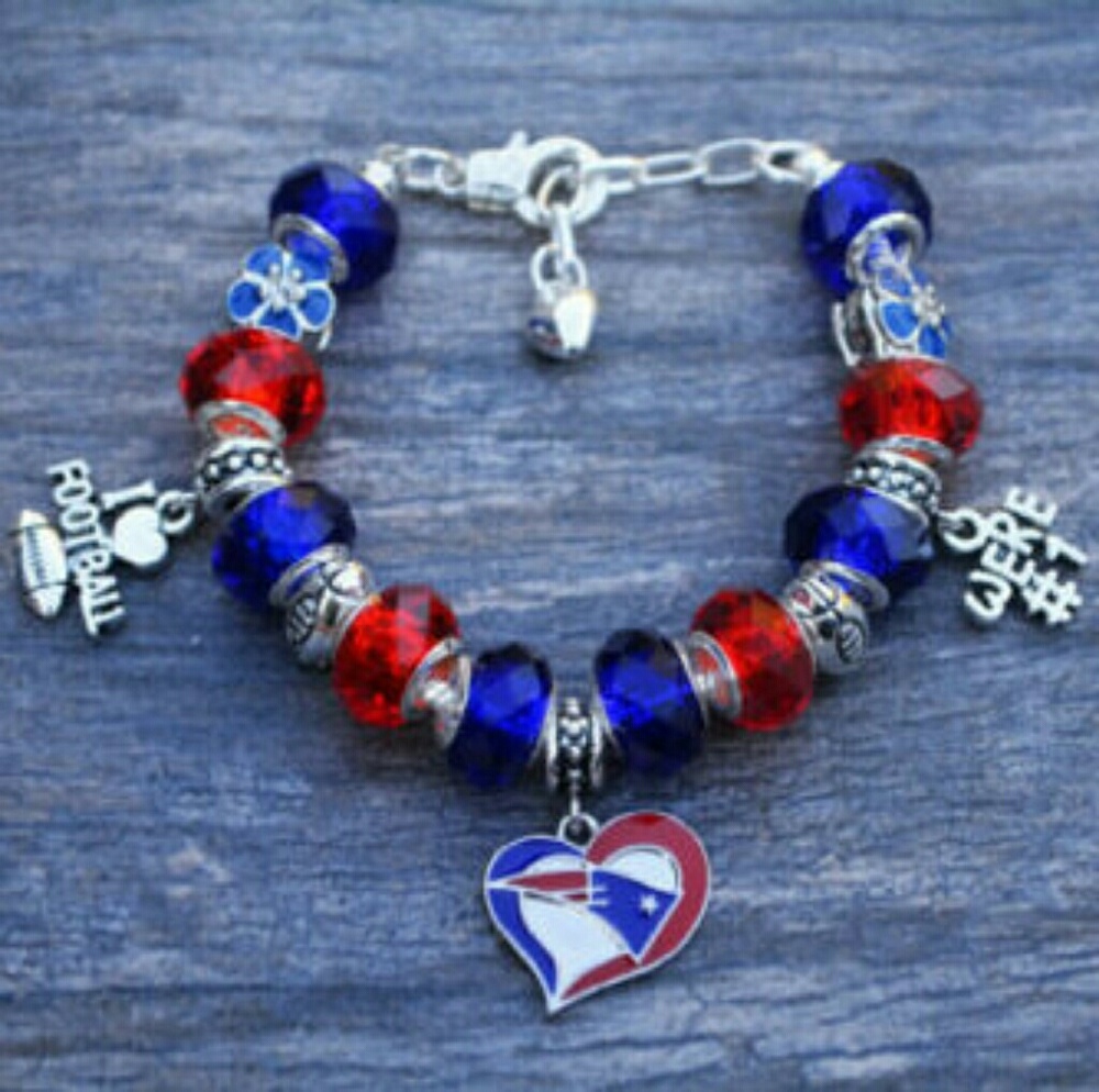 Patriots Charm Bracelet, New England Patriots Jewelry for Women - Picture 2 of 2