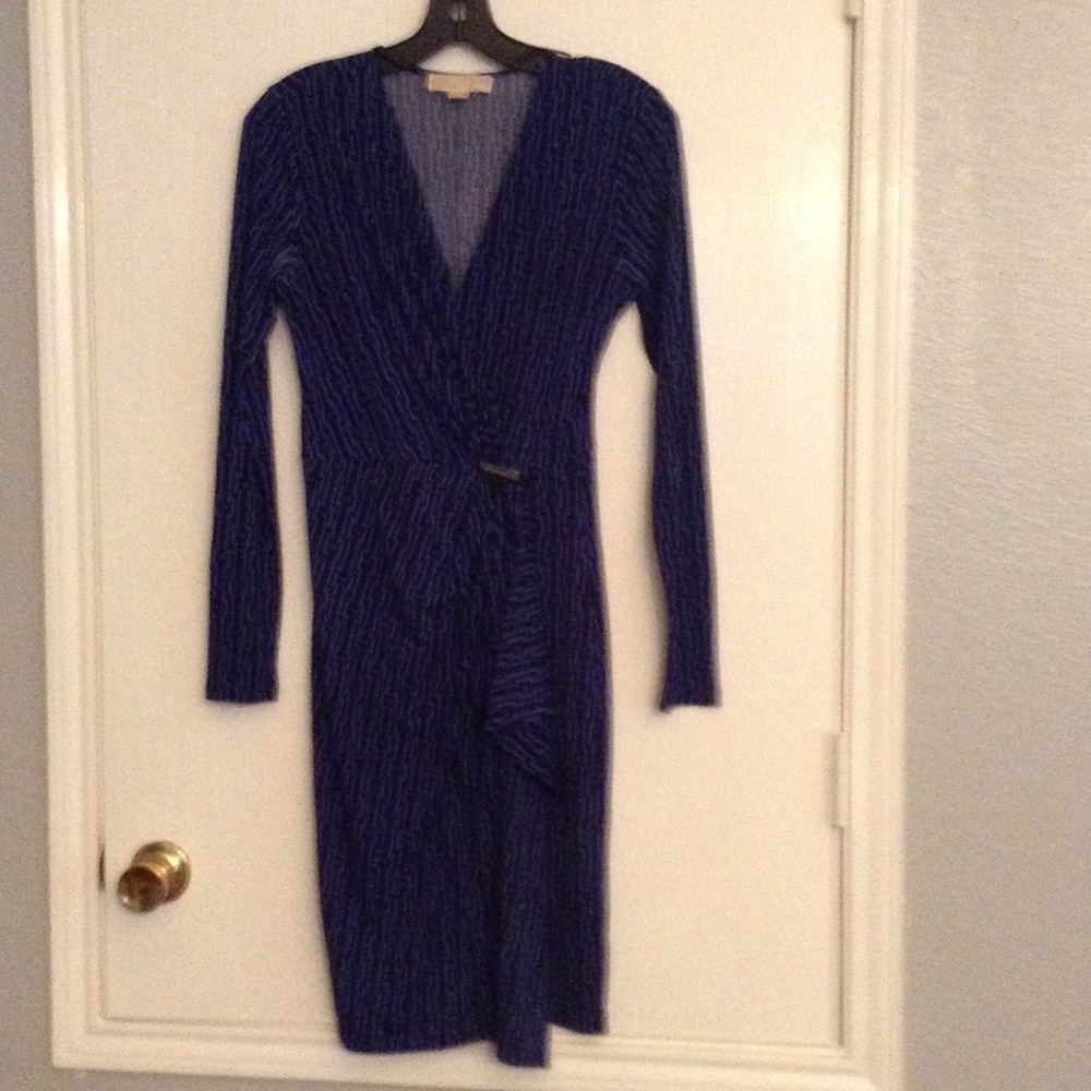 Michael Kors blue & black long sleeve dress.