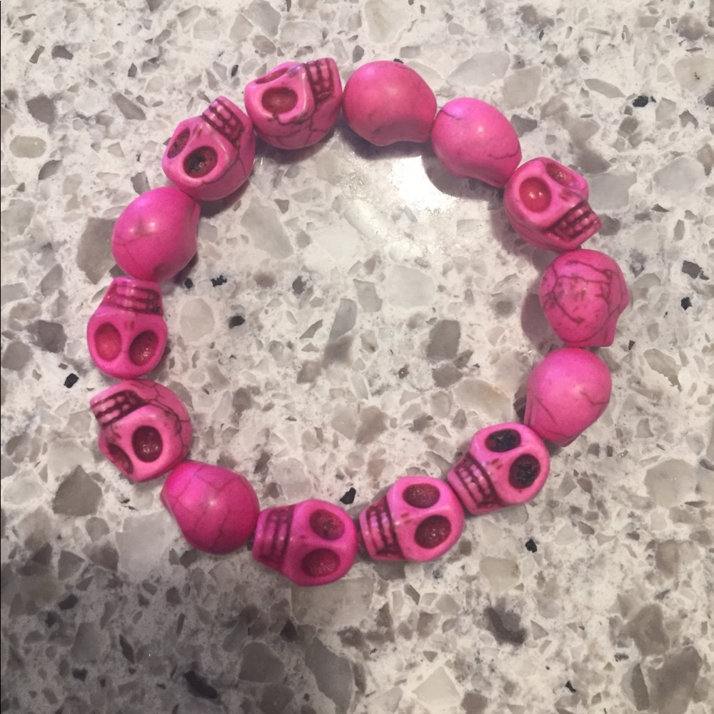 Pink skull head bracelet