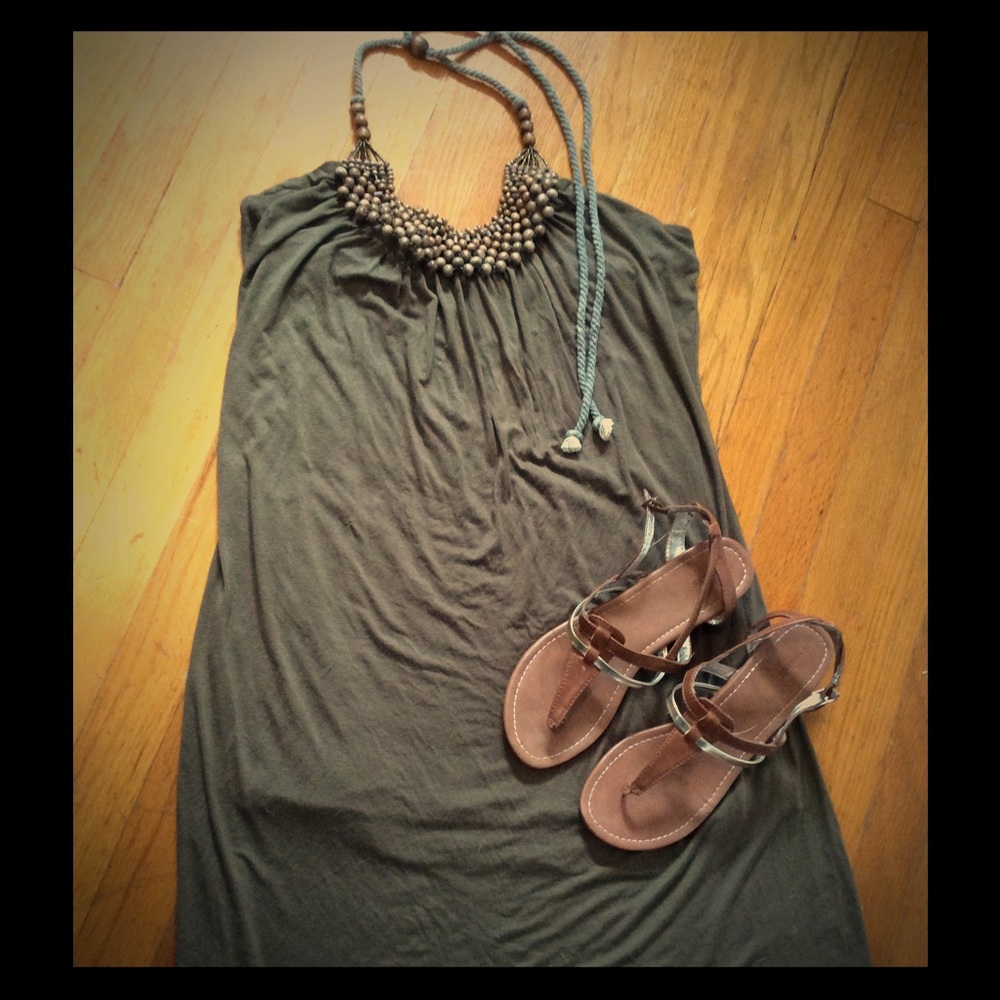 Olive Green sundress/beach coverup