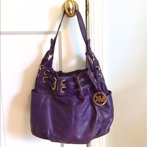 Michael Kors Purple Leather Bucket Bag