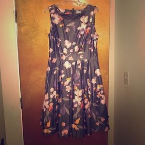 Fully lined floral fit and flare dress