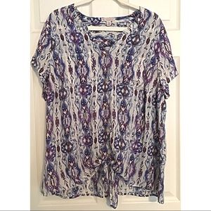 Dress Barn Tops - Silky Tie Waist Button up Blouse 2X plus size Dress Barn Tops - Silky Tie Waist Button up Blouse 2X plus size