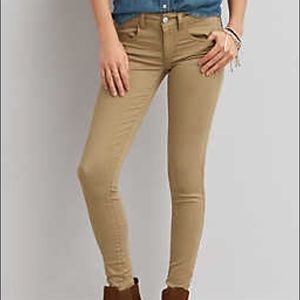 AEO Sateen X Jegging Khaki jeans
