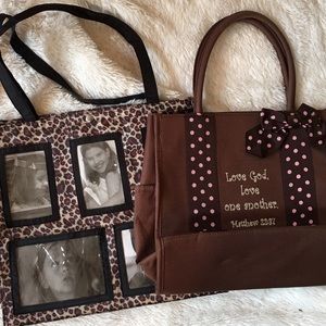 Set of photo bag & bible verse bag w/pocket