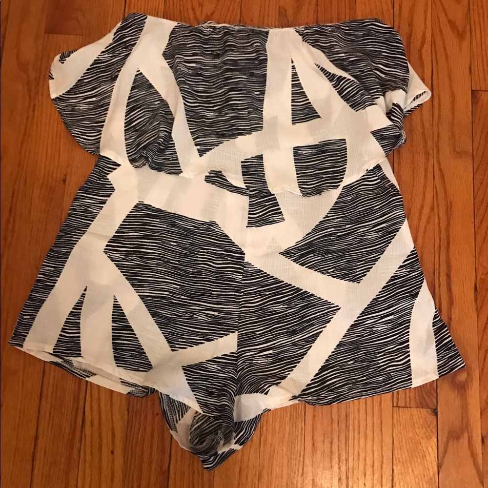 Black & white -- Strapless Playsuit. Worn once