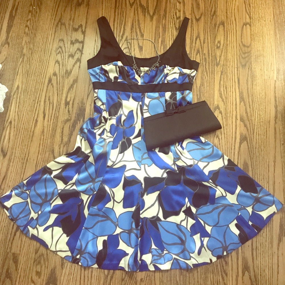 Nine West Blue Floral Party Dress