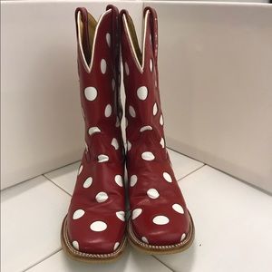 Tin Haul Women's Dotty Red Boots Size 6