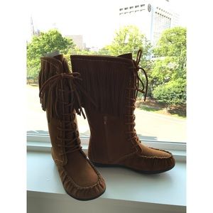 All weather brown moccasins