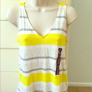 Gap striped v neck Tank Top XS NWT