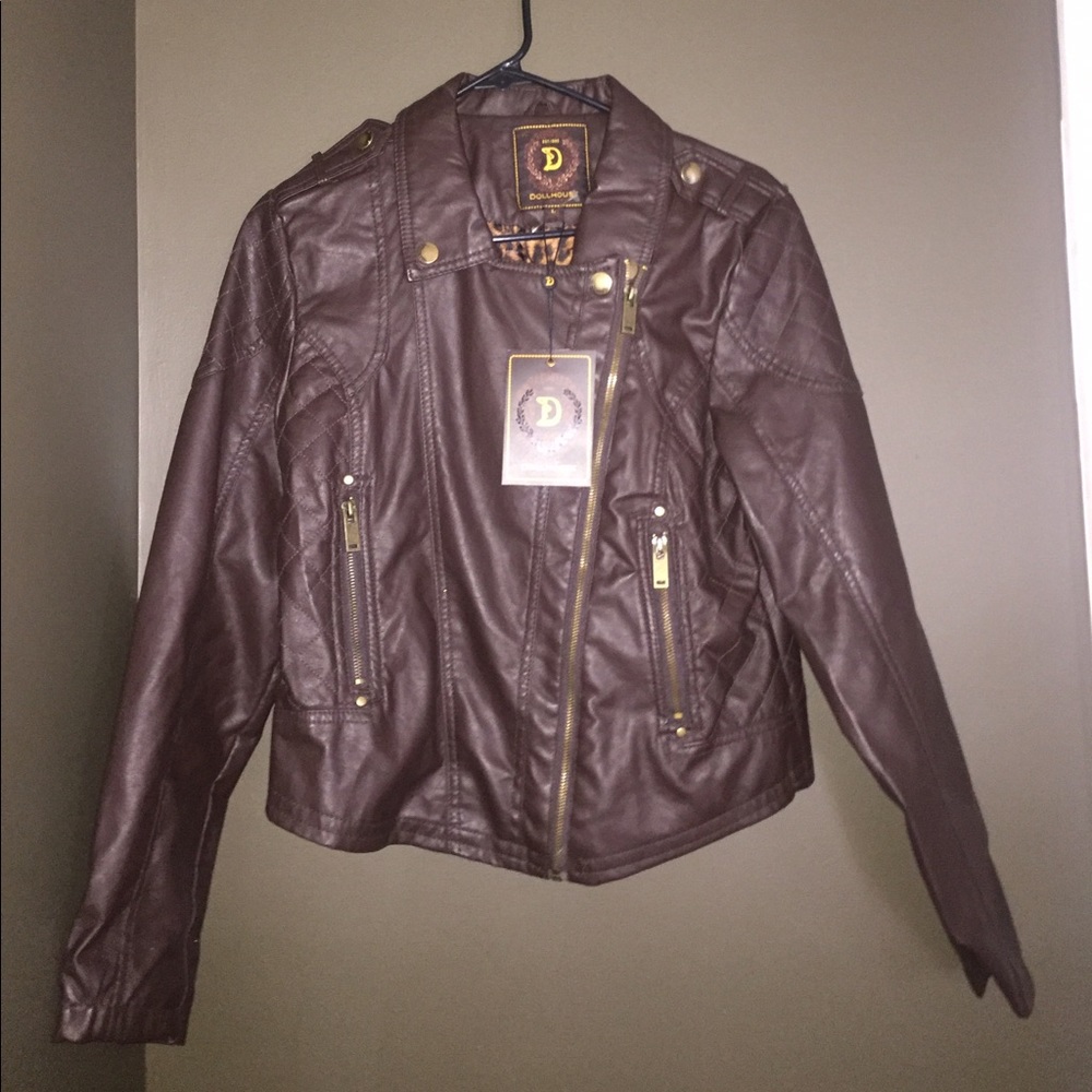 Dollhouse chocolate leather jacket