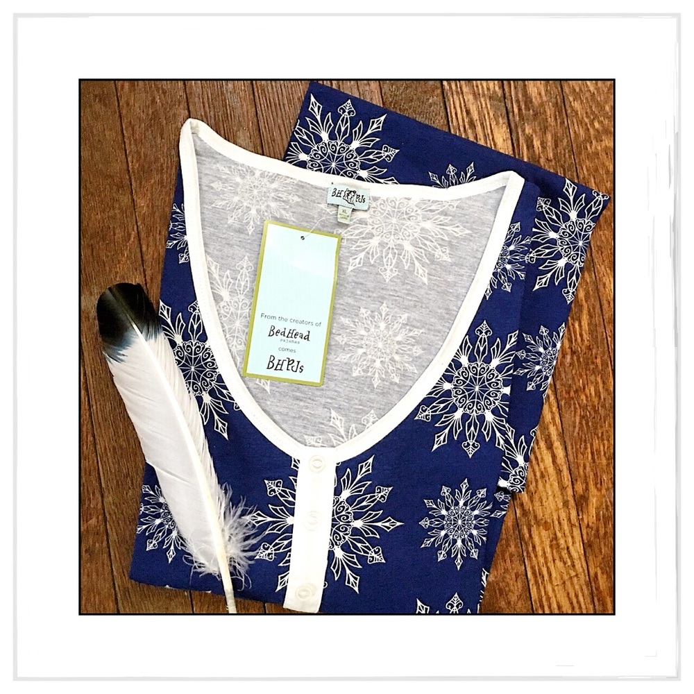 BedHead Pajamas Henley Snowflake Sleep Shirt