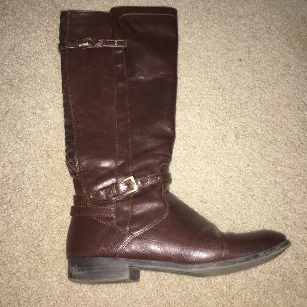 Brown Knee High Leather Boots