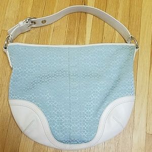 Coach Sky Blue Jacquard Signature Hobo