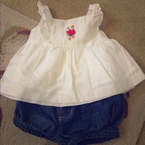 Janie and Jack top & Gap Denim shorts 6-12 Months