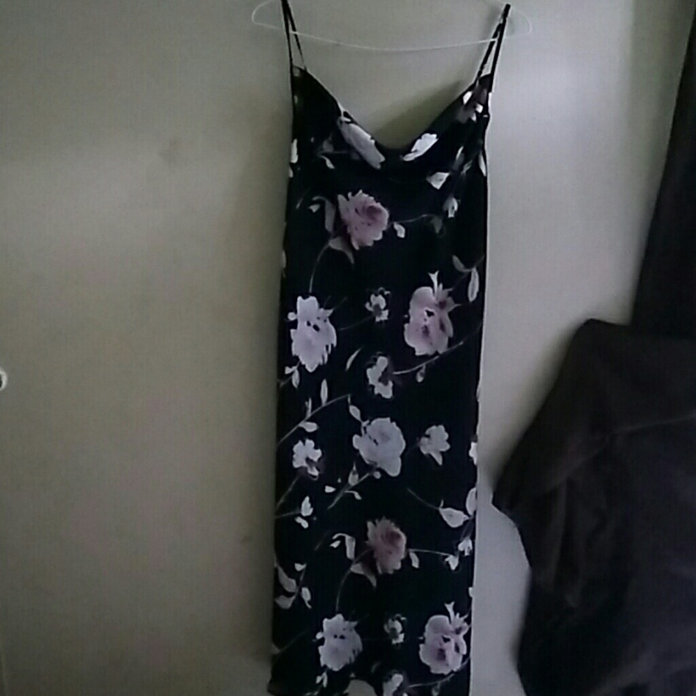 Black dress with  floral print