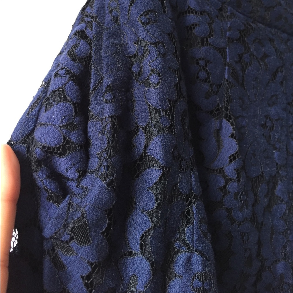 Zara Trafaluc Navy Blue Lace High Waisted Shorts - Picture 5 of 6