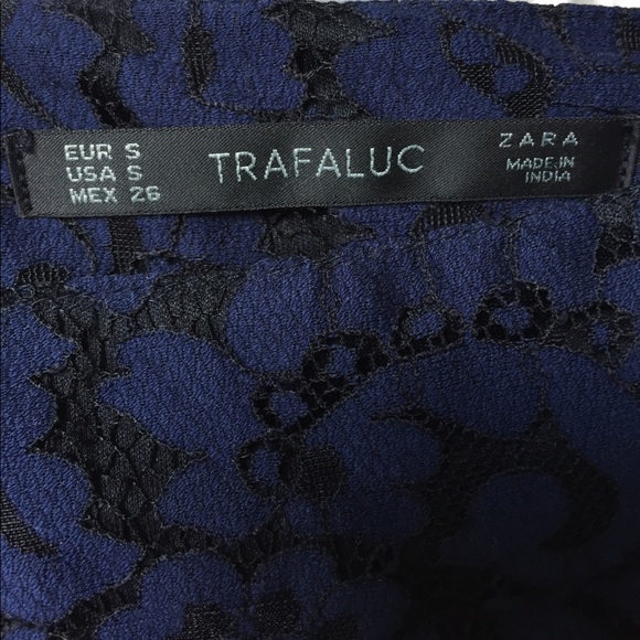Zara Trafaluc Navy Blue Lace High Waisted Shorts - Picture 6 of 6