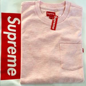 100% Authentic guaranteed Supreme Pink Pocket Tee