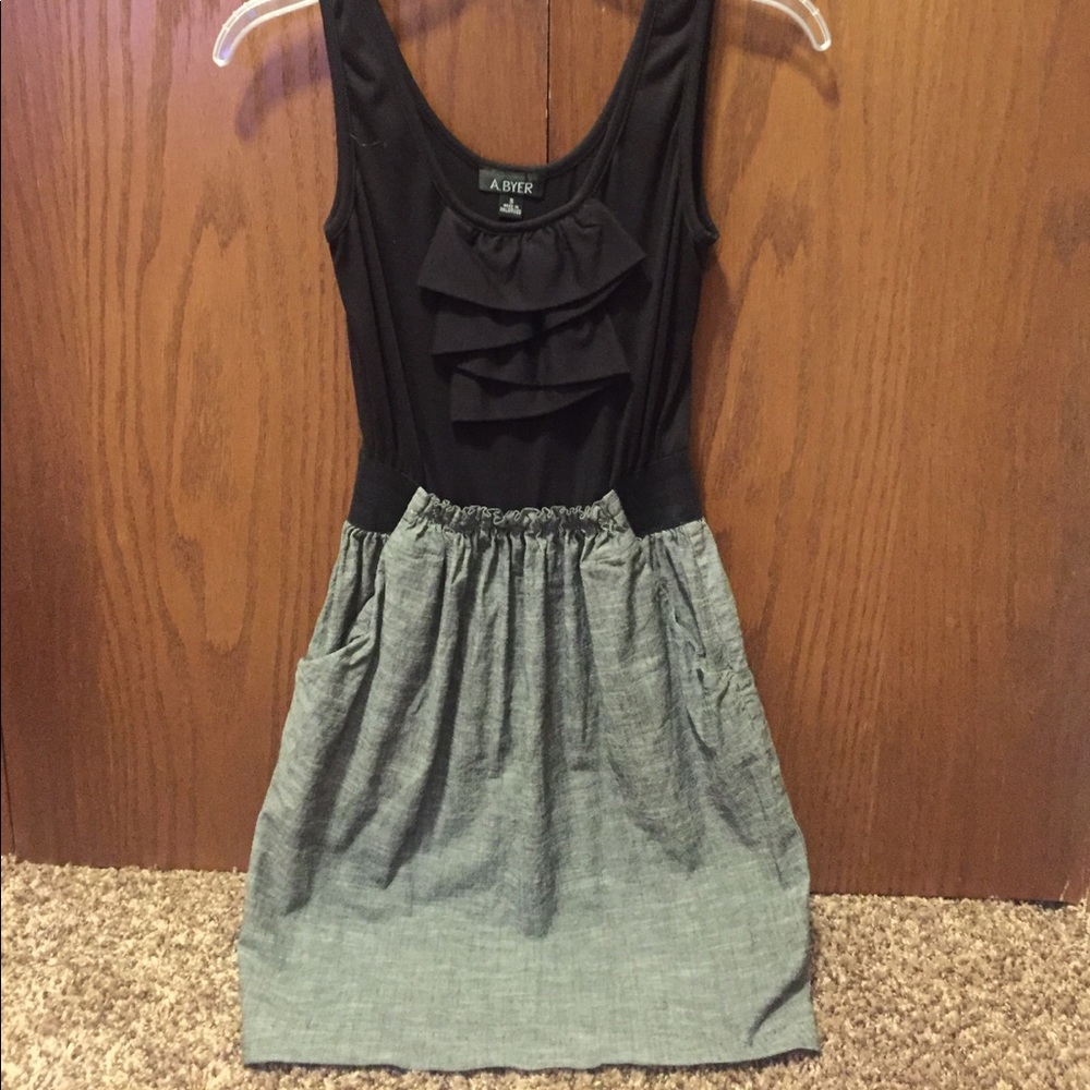 Black ruffle dress