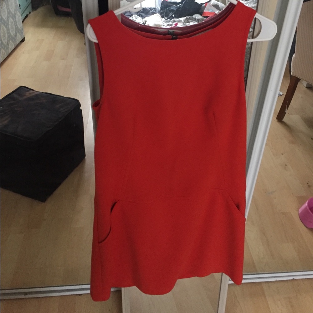 Fire Orange Sleeveless Loft Dress, Size 4