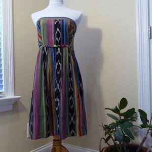 Anthropologie strapless boho dress